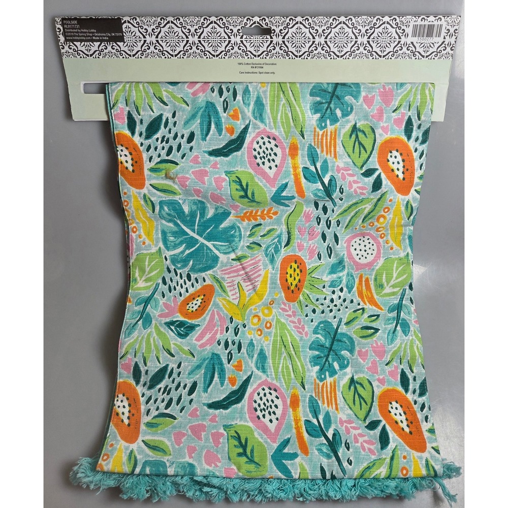 The Spring‎ Shop Tropical Fruit Table Runner 13x72 Cotton Papaya Dragonfruit NWT - Picture 3 of 3